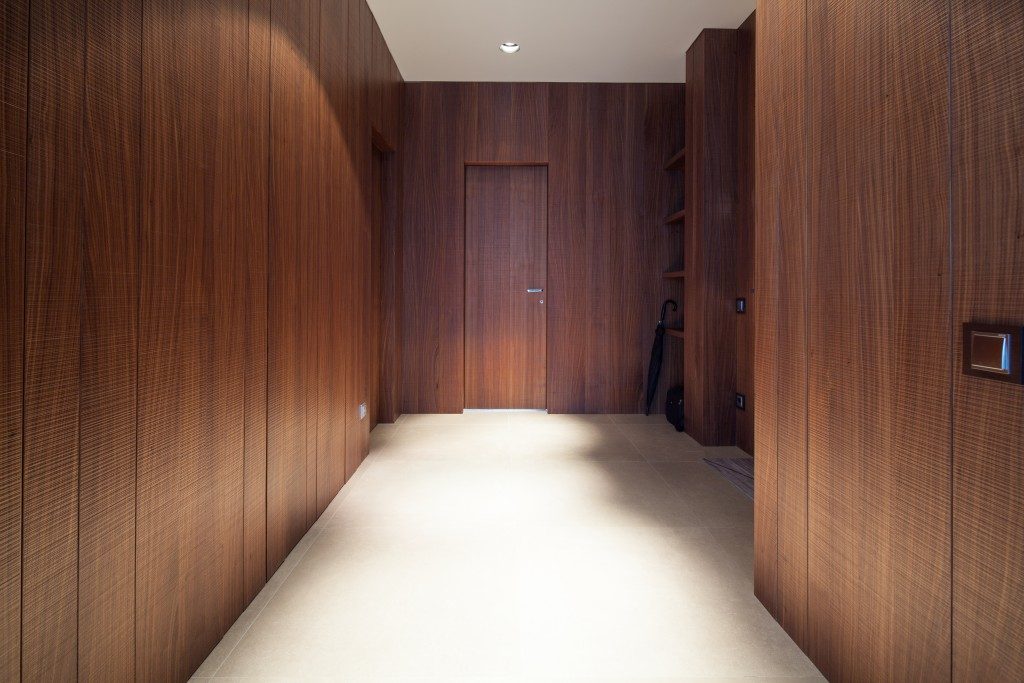 Interior of corridor made with mahogany