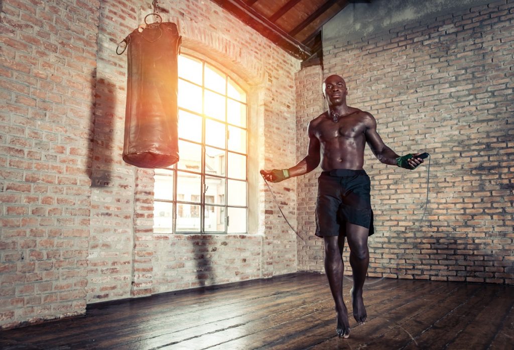 Man doing skipping rope