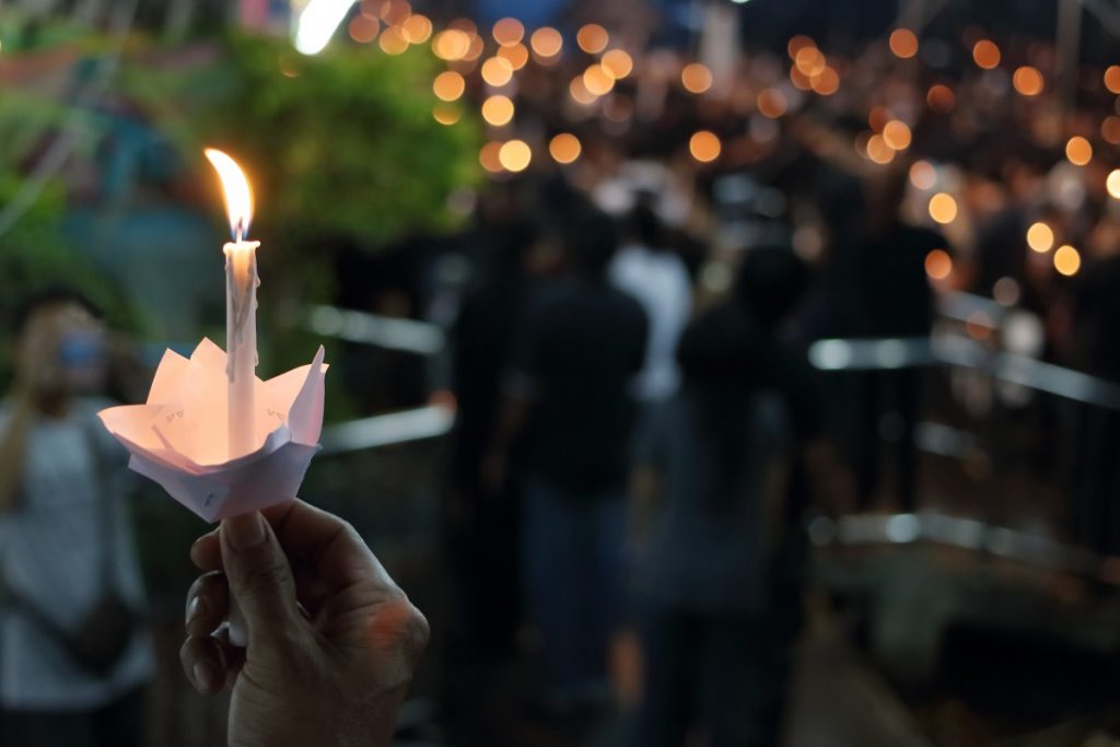 Woman holding a candle