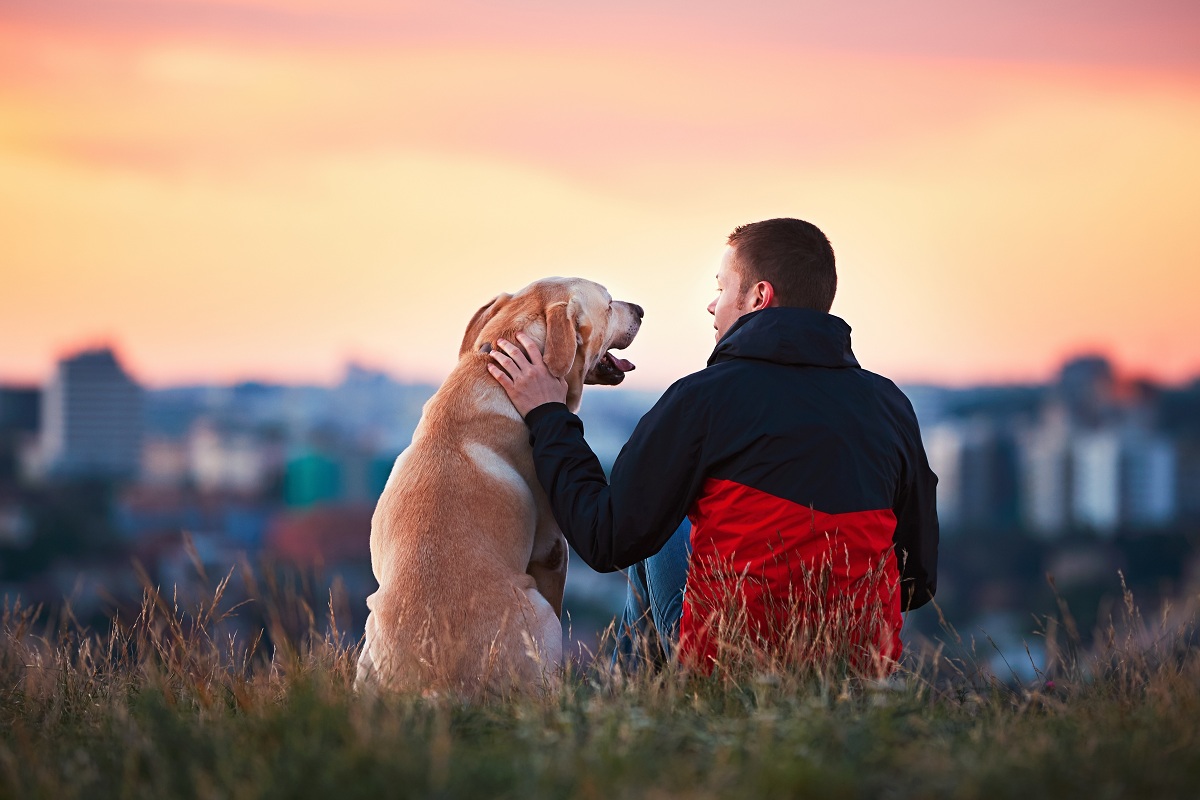 Man with his dog