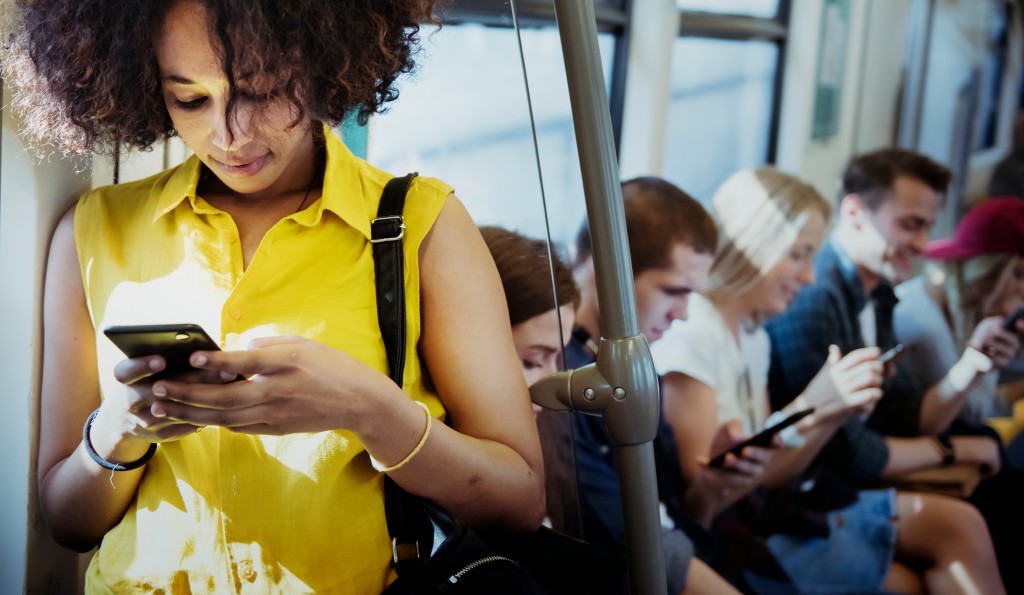 Woman using mobile phone