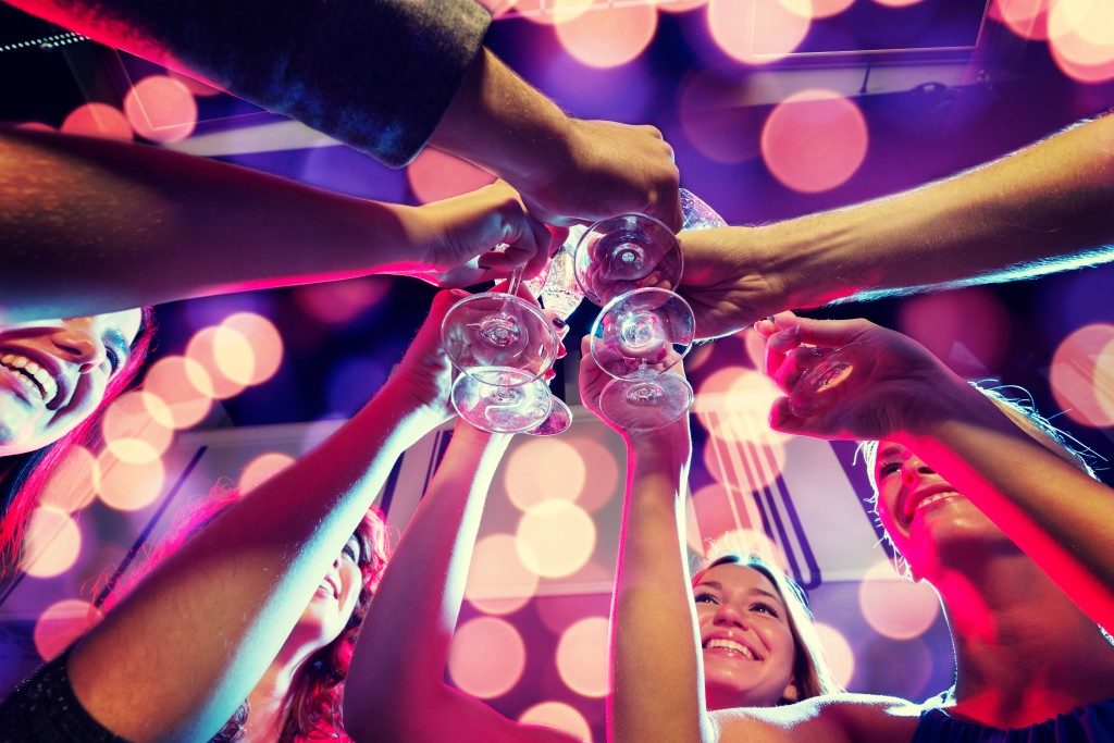 at a party