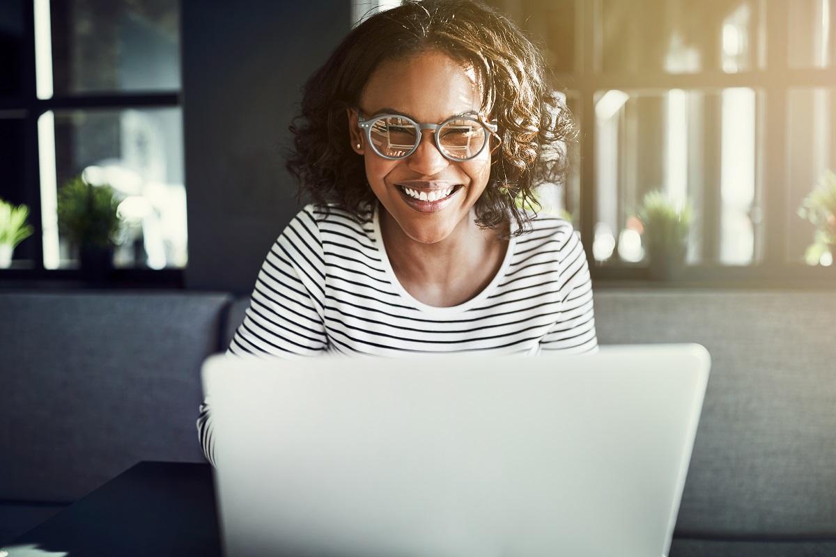 Woman using a laptop