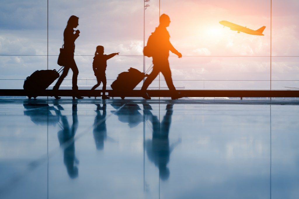 Family at the airport