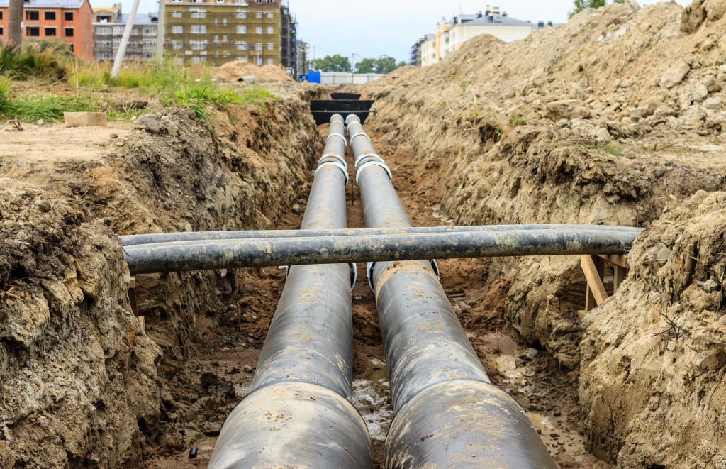 underground industrial pipes