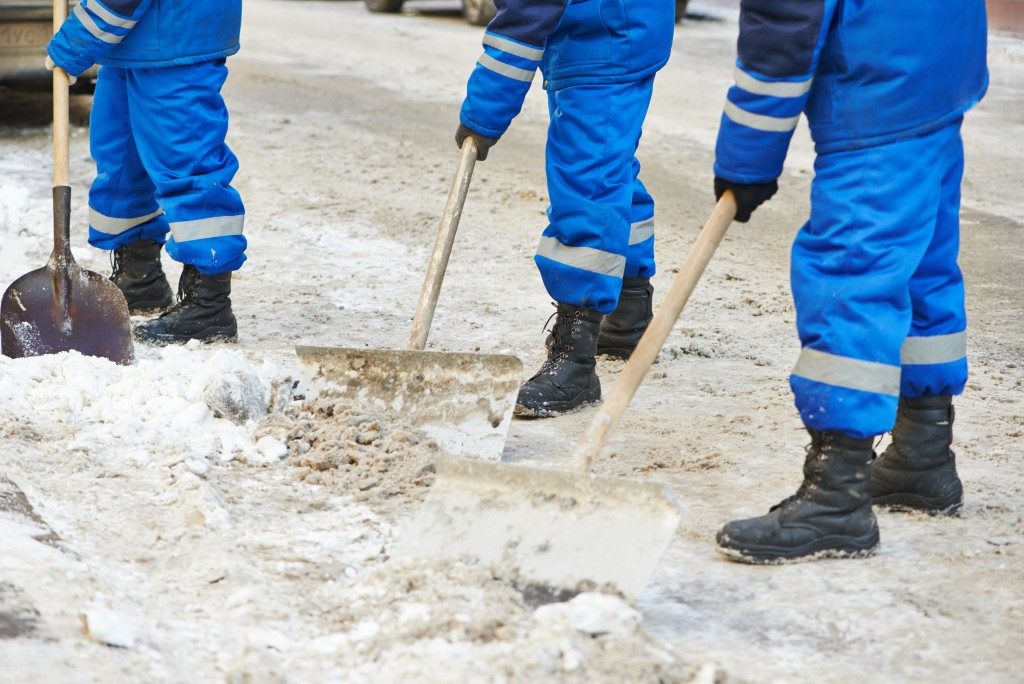 shovelling snow