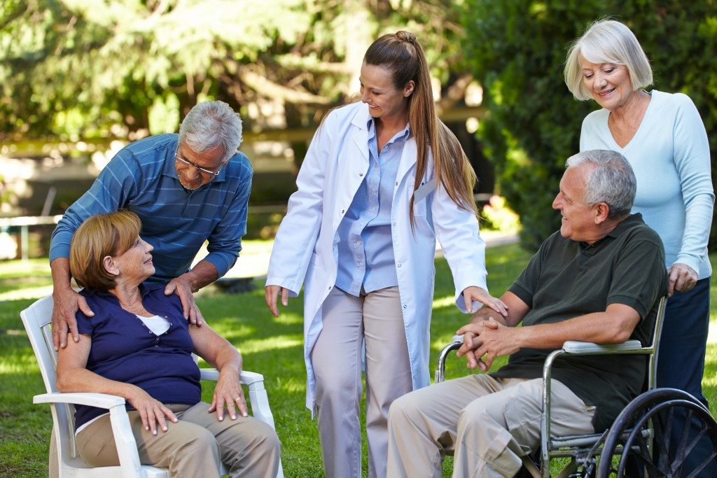 Old people at senior care