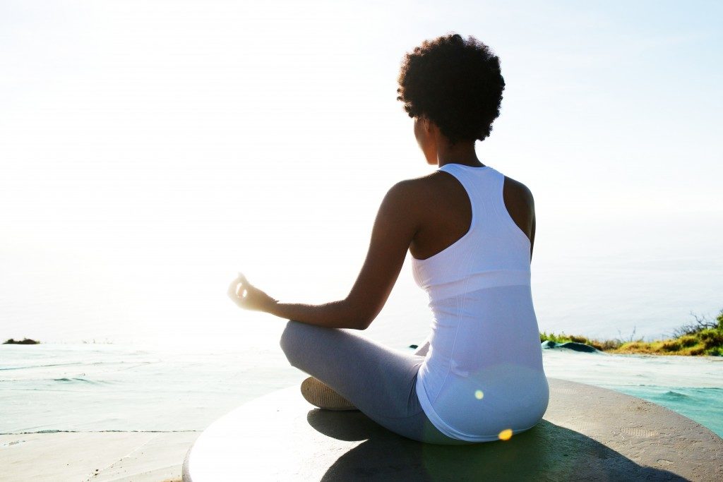 woman doing yoga
