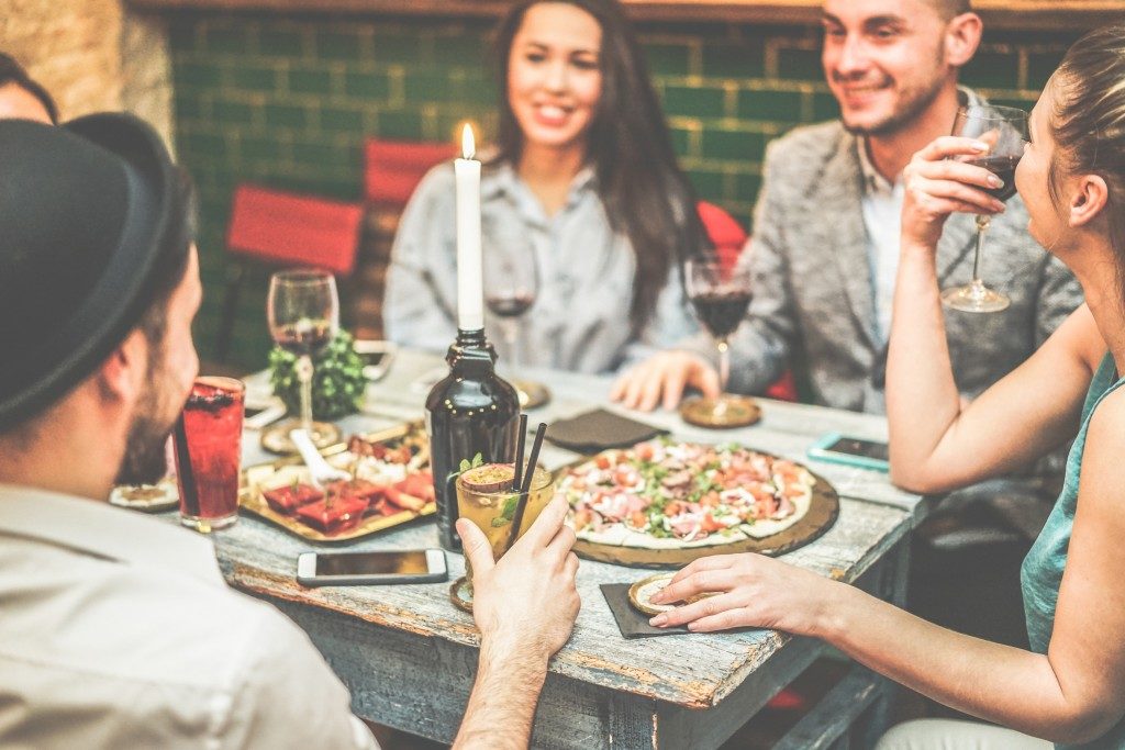 friends having dinner
