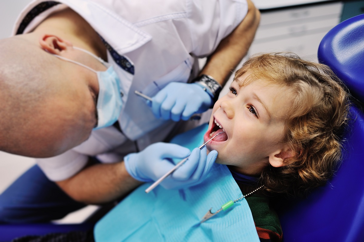 little boy at the dentist