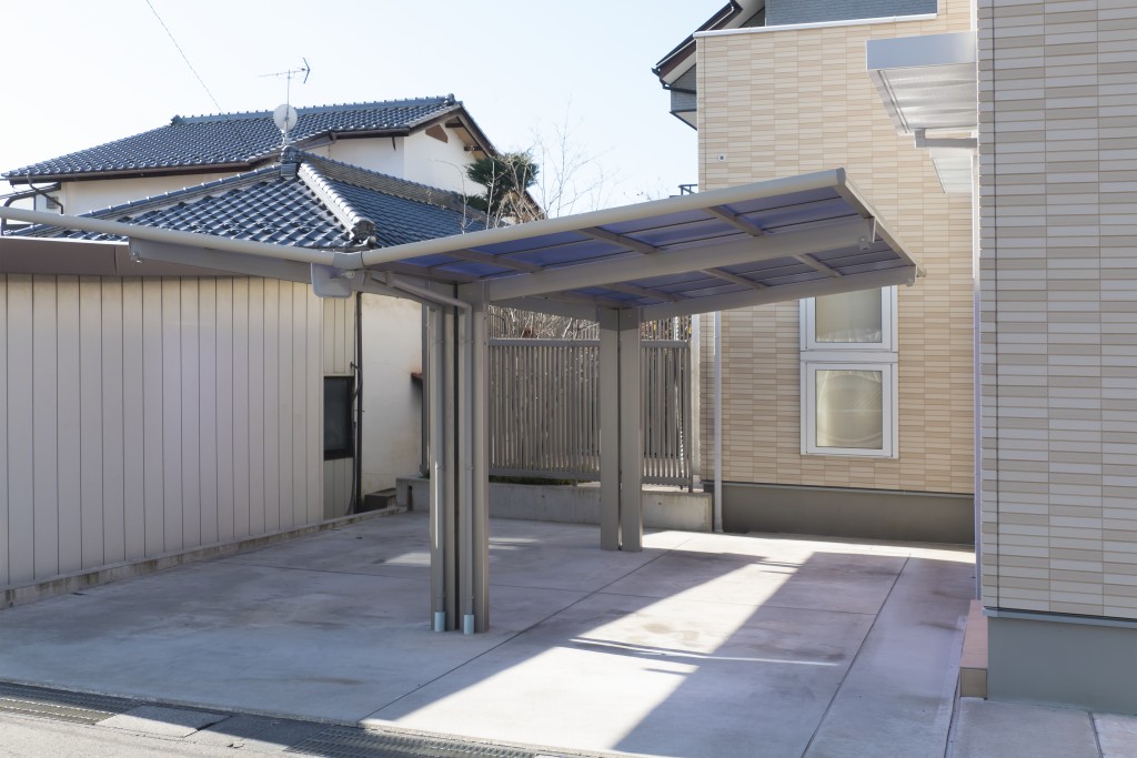 Residential car port image Two roofs