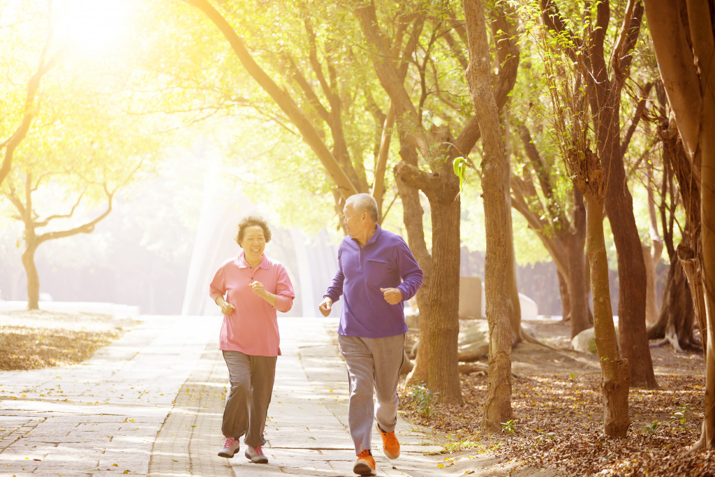 seniors jogging