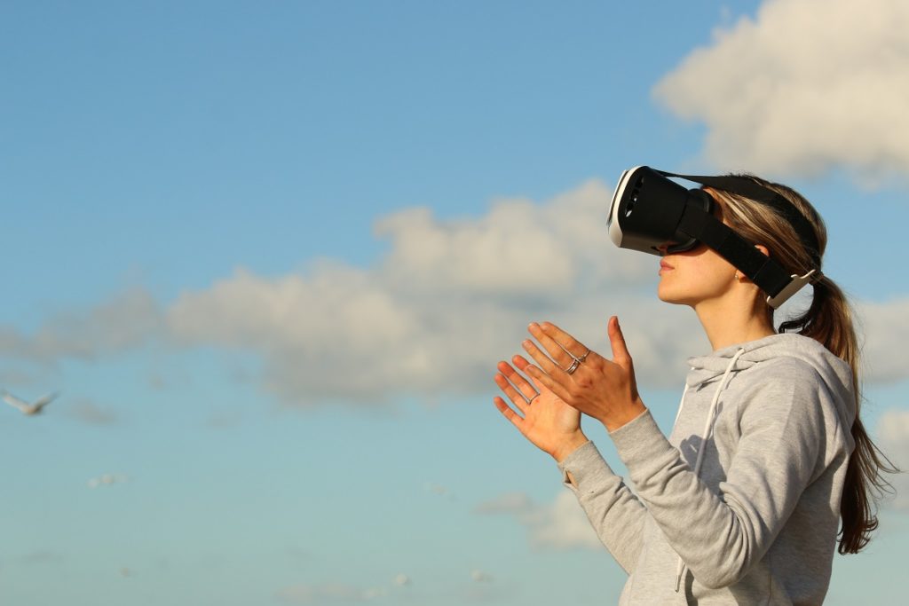 woman exercising with a VR
