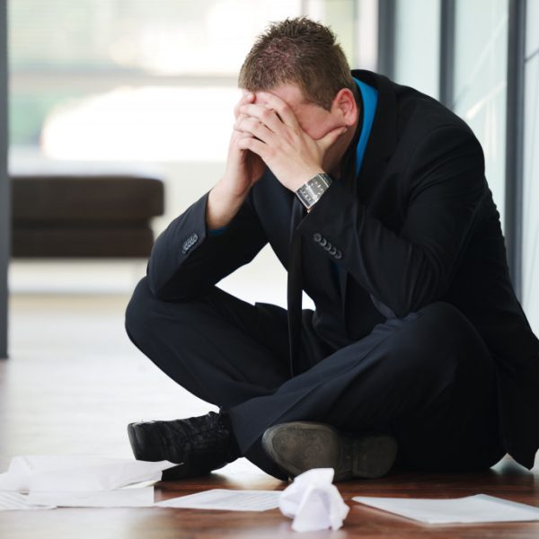 man having problem
