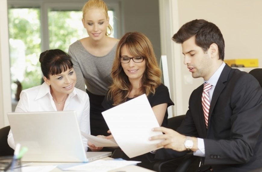 friendly professionals in office setting